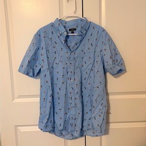 Club Room Light Blue Cocktail Print Shirt
